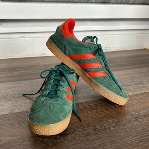 Adidas Gazelle Suede Green and Orange Sneakers